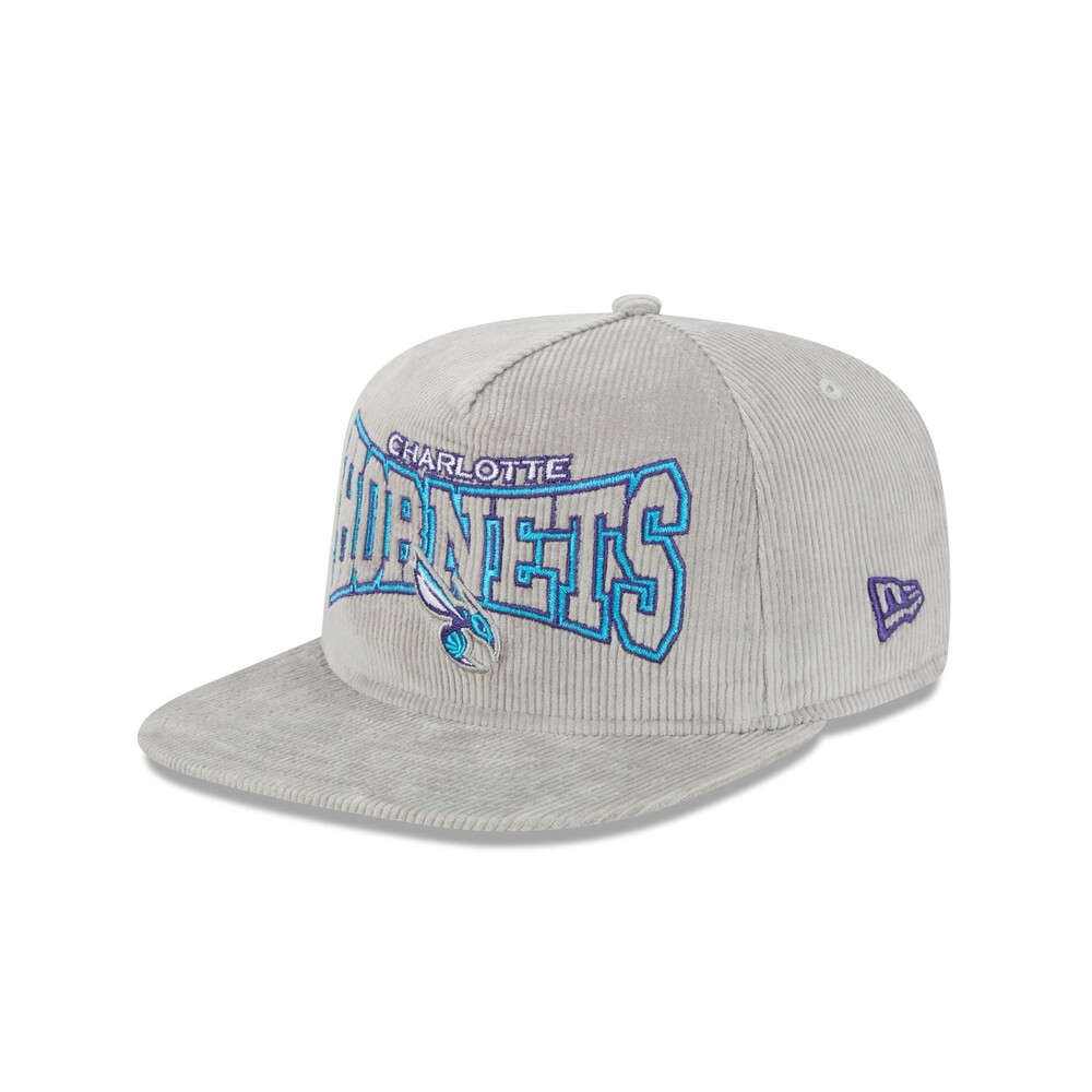 New Era Charlotte Hornets Gray Cord Golfer Hat - One Size